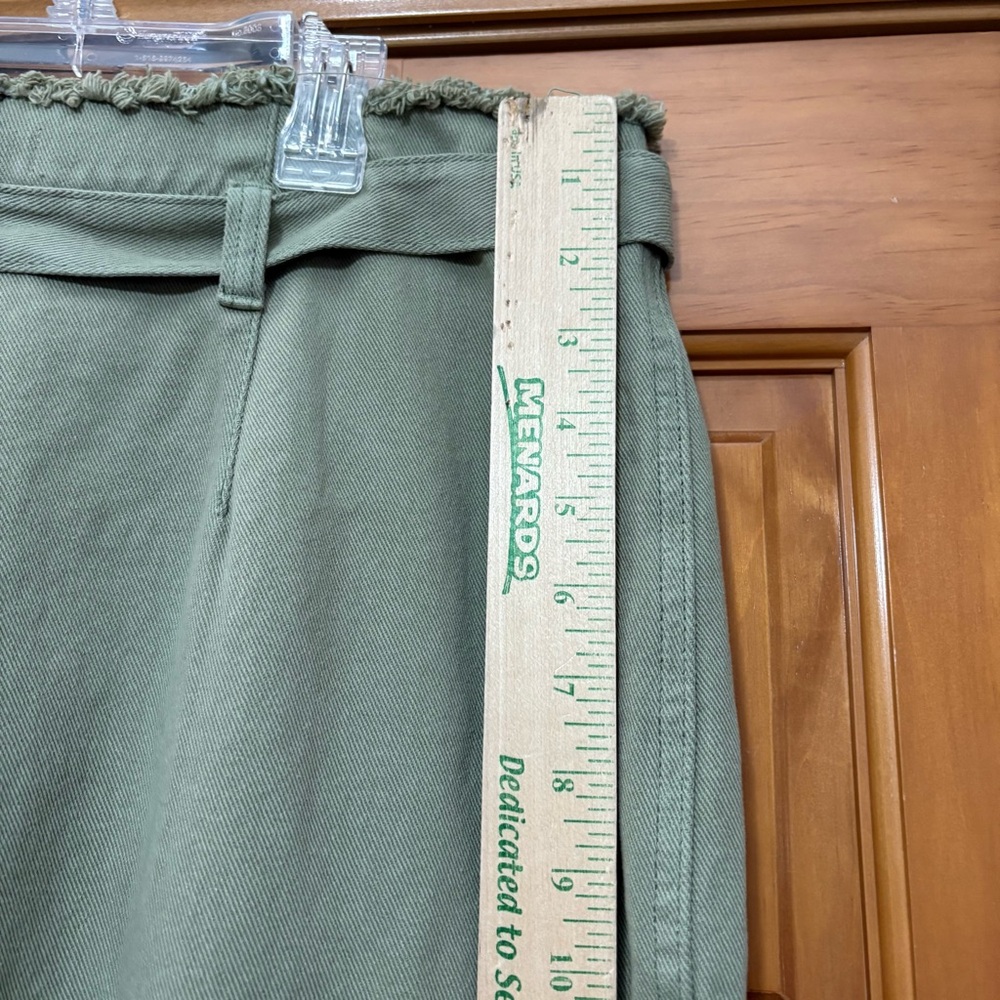Azure High-Rise Olive Wide-Leg Utility Pants with Tie Waist Size Large NWT - Picture 8 of 11